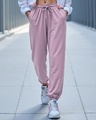 Shop Women's Purple Oversized Joggers-Front