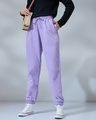 Shop Women's Purple Oversized Joggers-Front