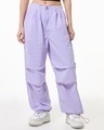 Shop Women's Purple Oversized Parachute Pants-Front