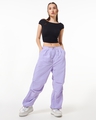 Shop Women's Purple Oversized Parachute Pants-Full