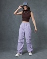 Shop Women's Purple Oversized Parachute Pants-Full