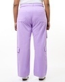 Shop Women's Purple Oversized Plus Size Cargo Pants-Design