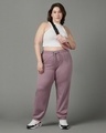 Shop Women's Purple Oversized Plus Size Joggers-Full