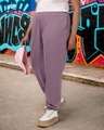 Shop Women's Purple Oversized Plus Size Joggers-Front