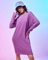 Shop Women's Purple Oversized Sweatshirt Dress-Front