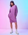 Shop Women's Purple Oversized Sweatshirt Dress-Full