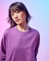 Shop Women's Purple Oversized Sweatshirt Dress