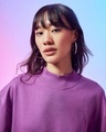Shop Women's Purple Oversized Sweatshirt
