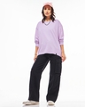 Shop Women's Purple Oversized T-shirt-Full