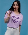 Shop Women's Purple Peace Is Dope Typography  T-shirt-Design