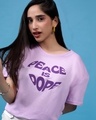 Shop Women's Purple Peace Is Dope Typography  T-shirt