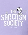 Shop Women's Purple Peanuts Sarcasm Society Graphic Printed Slim Fit Short Top