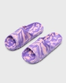 Shop Women's Purple & Pink All Over Printed Zig Zag Sliders-Front