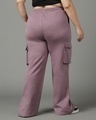 Shop Women's Purple Plus Size Flared Cargo Pants-Design