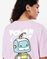 Shop Women's Purple Power Up Graphic Printed Oversized T-shirt