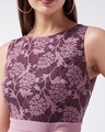 Shop Women's Purple Printed Comfort Fit Dress-Full