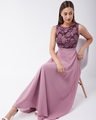 Shop Women's Purple Printed Comfort Fit Dress