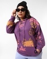Shop Women's Purple Forever Young All Over Printed Oversized Plus Size Hoodies-Front