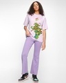 Shop Women's Purple Ready Set Ninja Graphic Printed Oversized T-shirt-Design