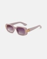 Shop Women's Purple Rectangle Polarised Lens Sunglasses-Full