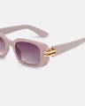 Shop Women's Purple Rectangle Polarised Lens Sunglasses
