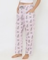 Shop Women's Purple Regular Fit Printed Pyjamas-Full