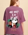 Shop Women's Purple Rich Flavours Graphic Printed Oversized T-shirt-Front