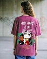 Shop Women's Purple Rich Flavours Graphic Printed Oversized T-shirt-Front