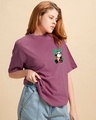Shop Women's Purple Rich Flavours Graphic Printed Oversized T-shirt-Full