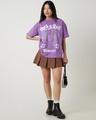 Shop Women's Purple Rock N Roll Graphic Printed Oversized T-shirt