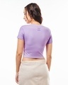 Shop Women's Purple Wonder Women Graphic Printed Slim Fit Short Top-Full