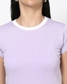 Shop Women's Purple Rose Varsity Half Sleeve Round Neck T-Shirt