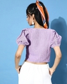 Shop Women's Purple Self Design Cotton Crop Top-Design