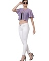 Shop Women's Purple Self Design Crop Shrug-Full