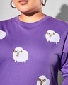 Shop Women's Purple Sheep Embroidered Plus Size Sweatshirt