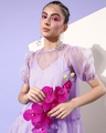 Shop Women's Purple Sheer Dress-Full