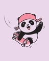 Shop Women's Purple Skater Panda Graphic Printed Boyfriend T-shirt