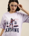 Shop Women's Purple Skating Graphic Printed Oversized T-shirt-Full