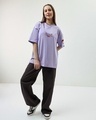 Shop Women's Purple Skool Graphic Printed Oversized T-shirt
