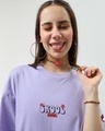 Shop Women's Purple Skool Graphic Printed Oversized T-shirt