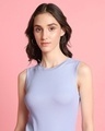 Shop Women's Purple Ribbed Slim Fit Dress
