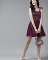 Shop Women's Purple Slim Fit  Flare Dress-Design