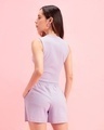 Shop Women's Purple Slim Fit Ribbed Crop Top-Design