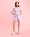 Shop Women's Purple Slim Fit Ribbed Crop Top-Full