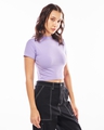 Shop Women's Purple Slim Fit Short Top-Design