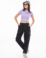 Shop Women's Purple Slim Fit Short Top
