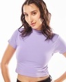Shop Women's Purple Slim Fit Short Top