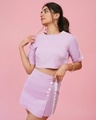 Shop Women's Purple Slim Fit Skirt-Front