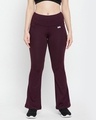 Shop Women's Purple Slim Fit Tights-Front