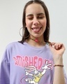 Shop Women's Purple Smashed It Graphic Printed Oversized T-shirt